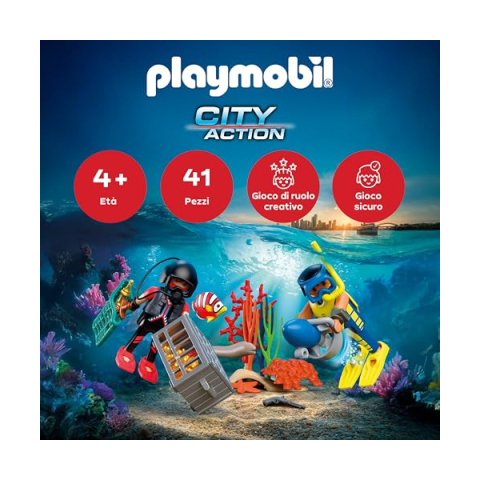 Playmobil City Action Polizia Subacquea con Tesoro 72078
