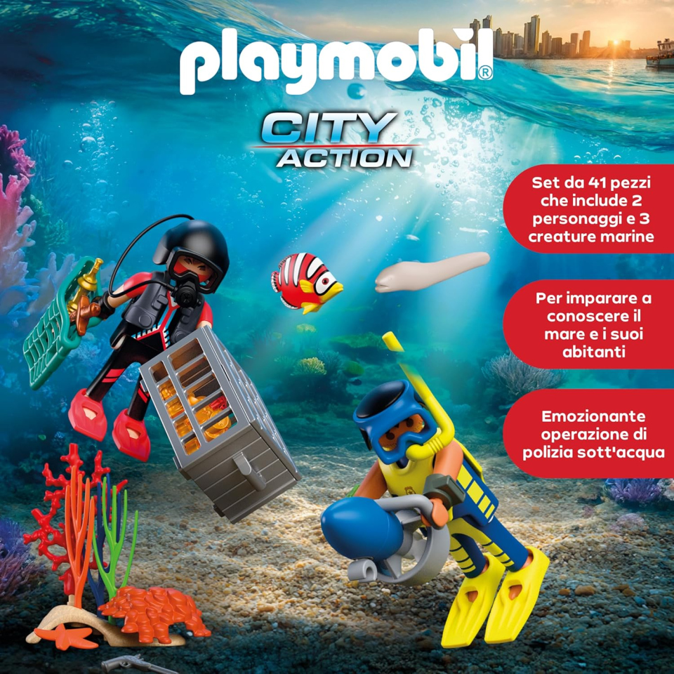 Playmobil City Action Polizia Subacquea con Tesoro 72078