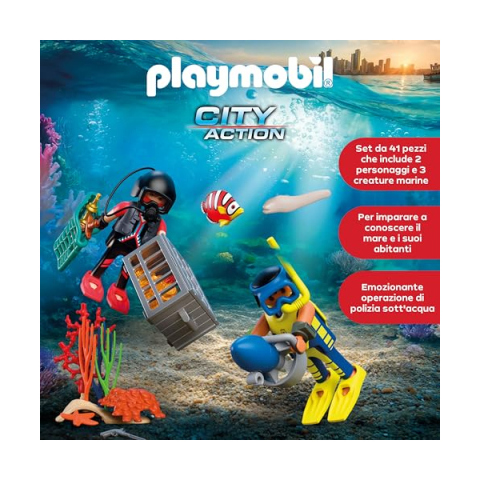 Playmobil City Action Polizia Subacquea con Tesoro 72078