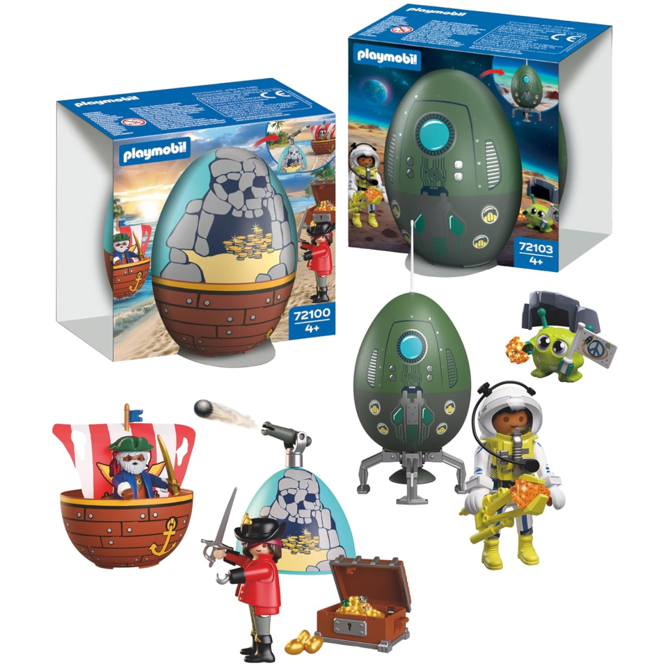 Playmobil Set Uova Pirati e Spazio – 2 Uova Sorpresa con Personaggi