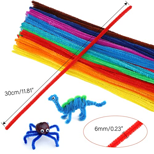 100 Scovolini colorati in Ciniglia, per Lavoretti Creativi per Bambini