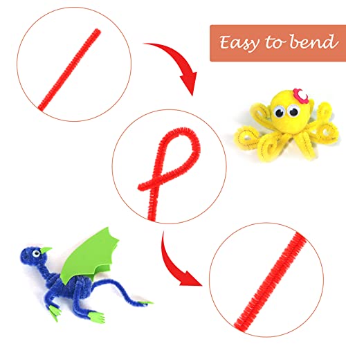 100 Scovolini colorati in Ciniglia, per Lavoretti Creativi per Bambini