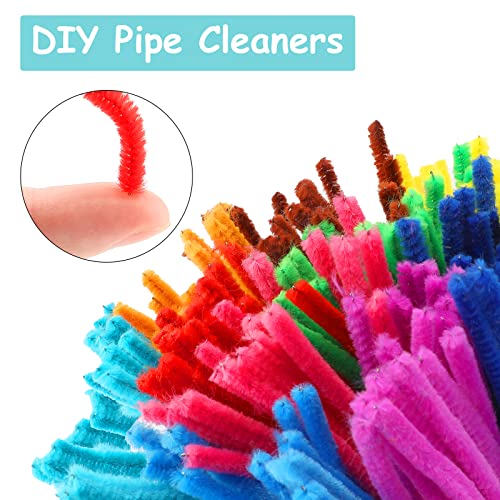 100 Scovolini colorati in Ciniglia, per Lavoretti Creativi per Bambini