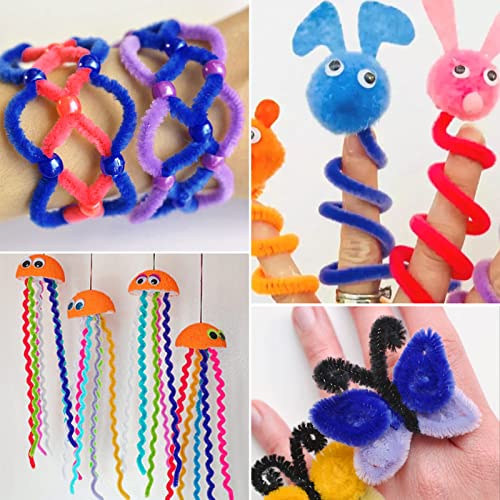 100 Scovolini colorati in Ciniglia, per Lavoretti Creativi per Bambini