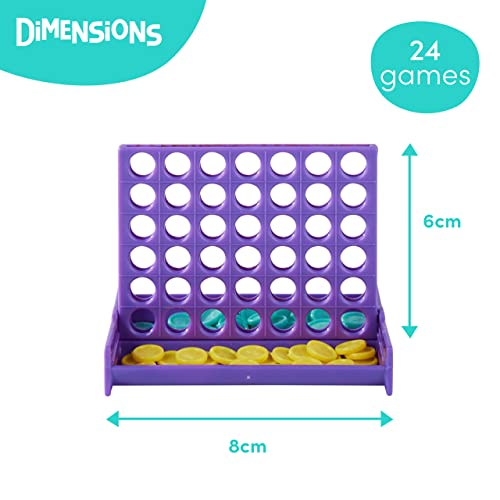 24 Mini Forza 4, Gioco tascabile da 8cm - Regalini per invitati ai compleanni