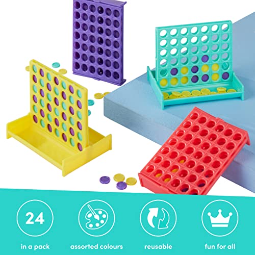 24 Mini Forza 4, Gioco tascabile da 8cm - Regalini per invitati ai compleanni