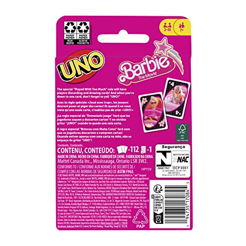 UNO, Gioco di carte di Barbie The Movie