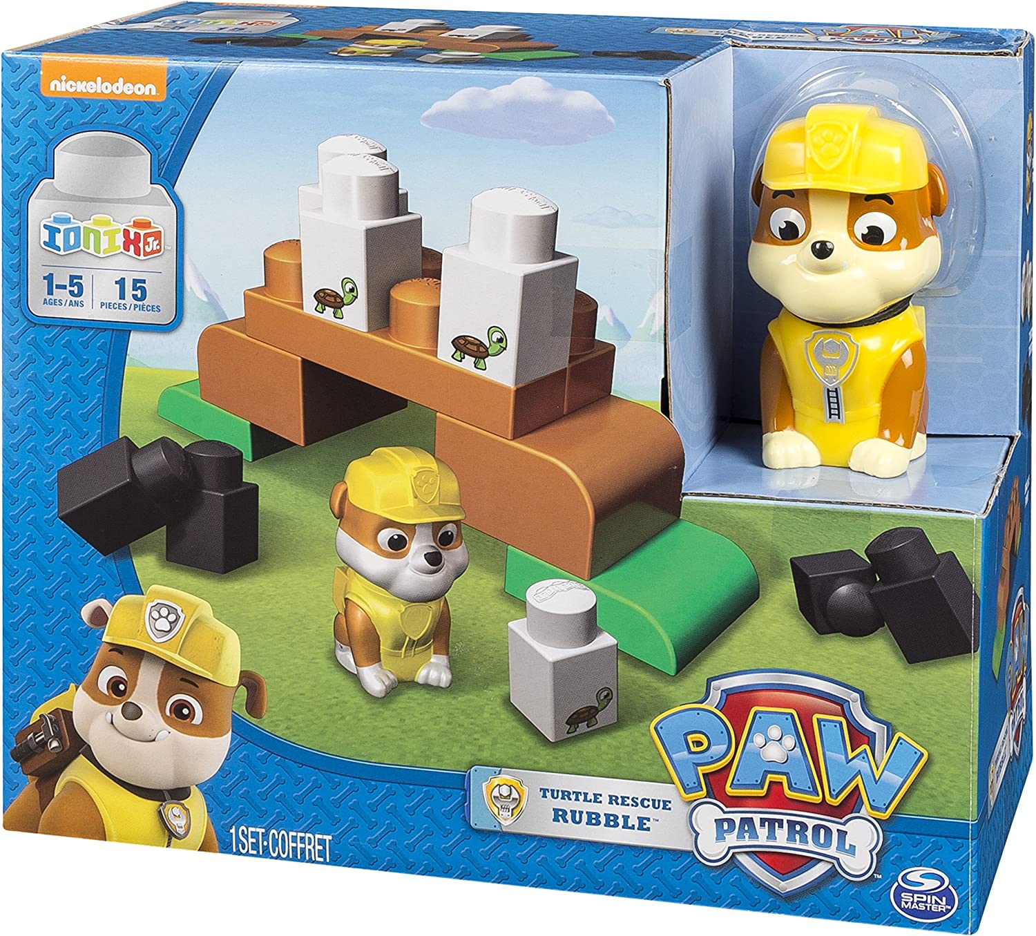 Rubble Paw Patrol, Set da Costruzioni con Personaggio di Rubble - Spin Master