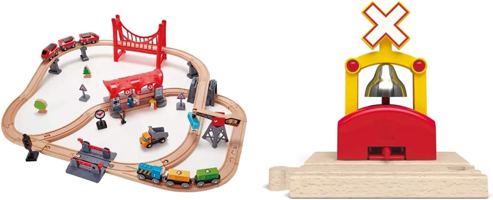 Pista Trenino Legno e Campanella Automatica - Hape E3730 - immagine 1