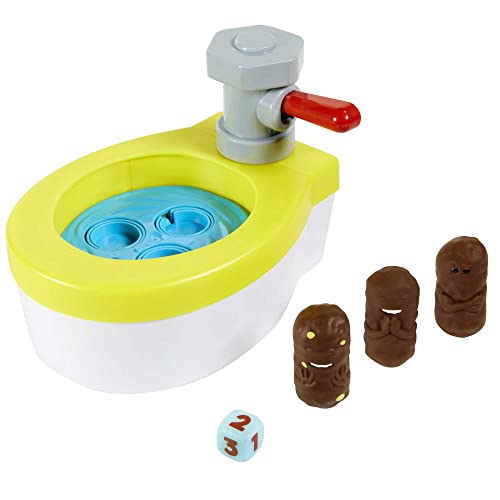 Acchiappa la Cacca Turbo, gioco di società con water giocattolo, 3 pezzi, 1 dado e istruzioni da 5 anni - Mattel Games