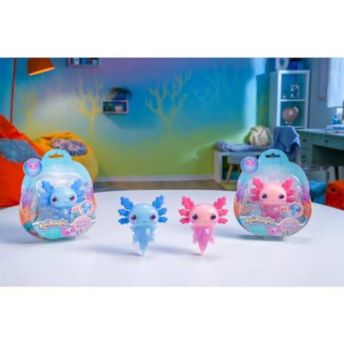 Animagic - Let's Go Axolotl, Pupazzetto con Corpo allungabile, Galleggia e Si Illumina nell'Acqua