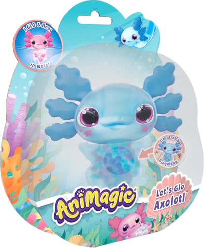 Animagic - Let's Go Axolotl, Pupazzetto con Corpo allungabile, Galleggia e Si Illumina nell'Acqua