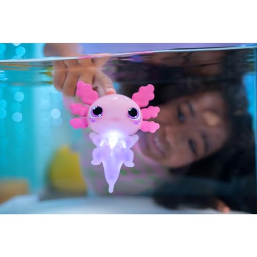 Animagic - Let's Go Axolotl - Pupazzetto allungabile che galleggia e si illumina in acqua