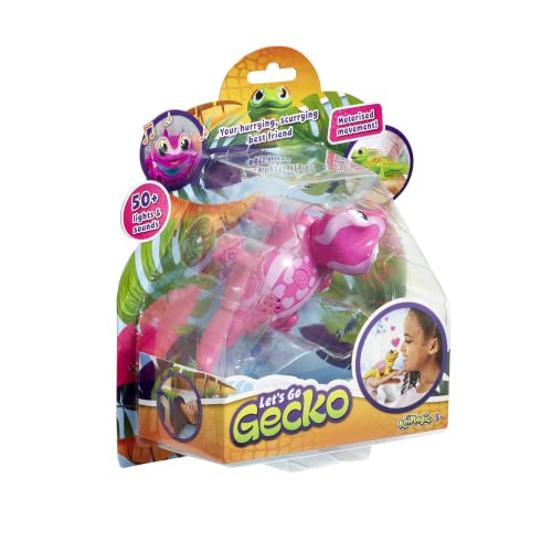 Animagic Lets Go Gecko interattivo con luci e suoni, per bambini dai 3 anni in su