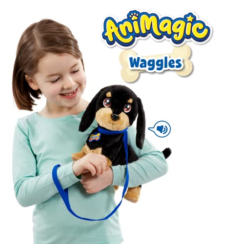 Animagic Peluche Cane Bassotto Waggles, Pupazzo Interattivo da 3 Anni