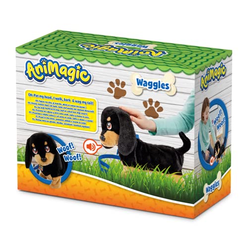Animagic Peluche Cane Bassotto Waggles, Pupazzo Interattivo da 3 Anni