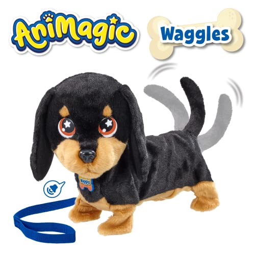 Animagic Peluche Cane Bassotto Waggles, Pupazzo Interattivo da 3 Anni
