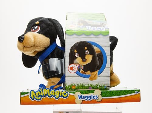 Animagic Peluche Cane Bassotto Waggles, Pupazzo Interattivo da 3 Anni