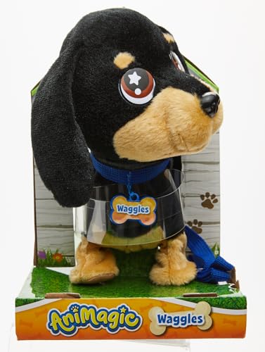 Animagic Peluche Cane Bassotto Waggles, Pupazzo Interattivo da 3 Anni