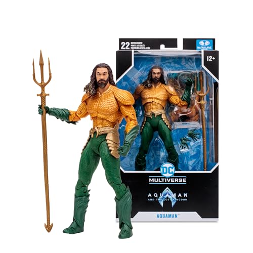 Aquaman - Personaggio giocattolo, re di Atlantide con Tridente, 17,8 cm