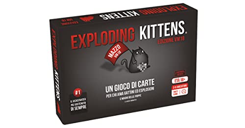 Exploding Kittens VM18 - Edizione del Gioco di Carte Vietata ai Minori di Anni 18, Asmodee