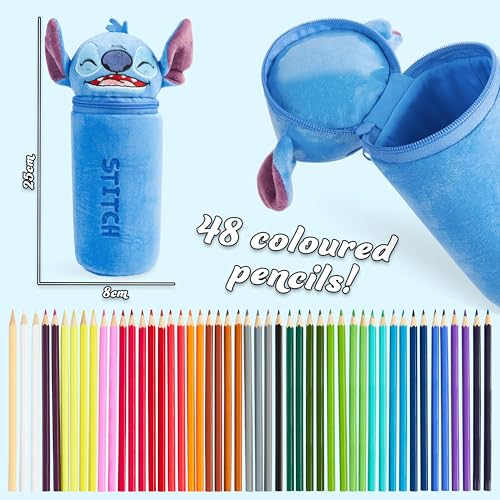Astuccio Stitch, per la scuola con 48 Matite Colorate - Disney
