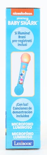Baby Shark Microfono luminoso con canzoncine per bambini - Lexibook