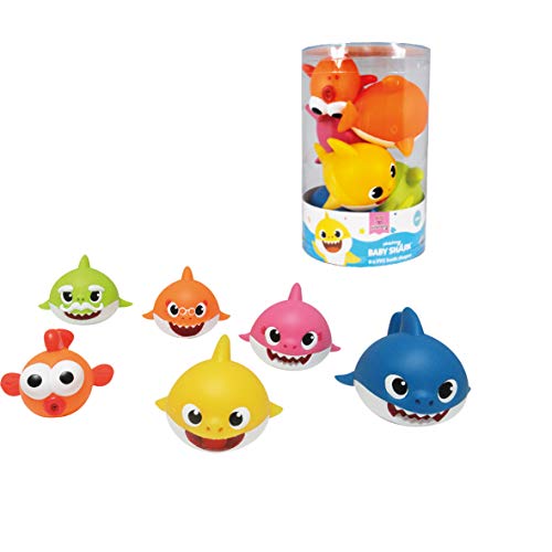 Baby Shark Set di 6 squaletti, giochi per bagnetto