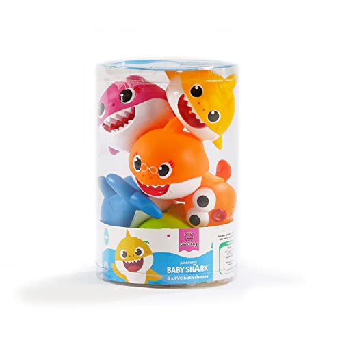 Baby Shark Set di 6 squaletti, giochi per bagnetto