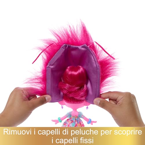 Bambola Trolls 3 - Regina Poppy Magiche Acconciature