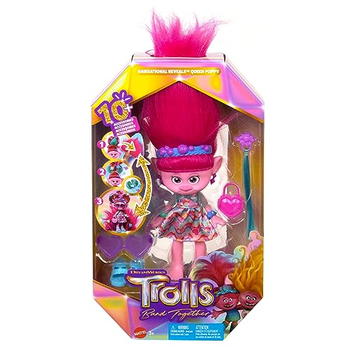 Bambola Trolls 3 - Regina Poppy Magiche Acconciature