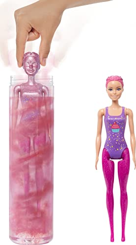 Barbie Color Reveal Glitter Viola con 25 Sorprese da 3+Anni, HBG41
