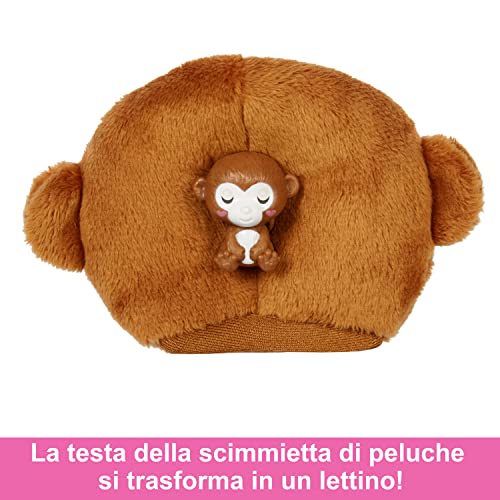 Barbie Cutie Reveal Scimmia, Bambola con costume da scimmietta e 10 sorprese, HKR01