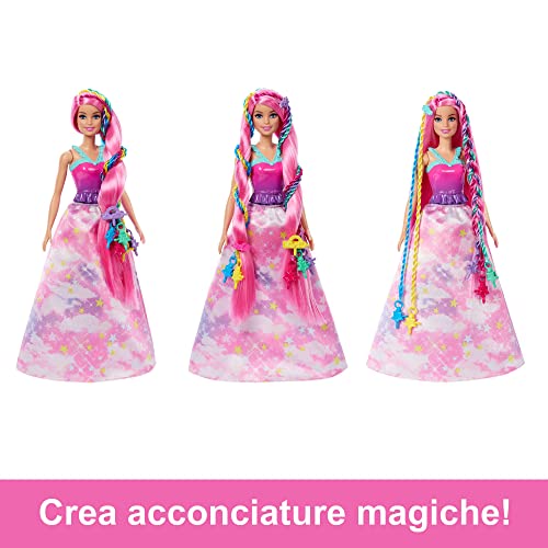 Barbie Dreamtopia Chioma da Favola, Bambola fashion per bambini da 3 anni, JCW55