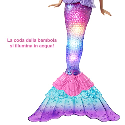 Barbie Dreamtopia Sirena con Coda che si Illumina, da 3 Anni, HDJ36