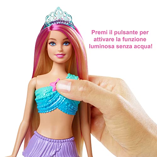 Barbie Dreamtopia Sirena con Coda che si Illumina, da 3 Anni, HDJ36