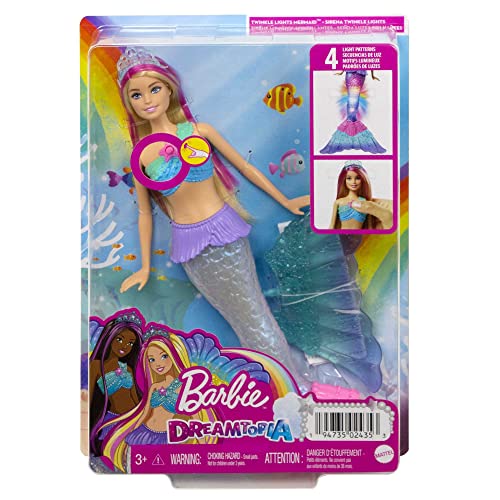 Barbie Dreamtopia Sirena con Coda che si Illumina, da 3 Anni, HDJ36