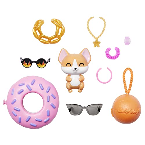 Barbie Extra Bambola Fashion n.13 con abito stile Basket, Shorts e cucciolo