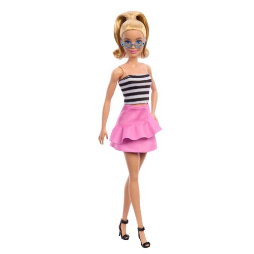 Barbie Fashionistas n. 213, 65° Anniversario, con Top a Righe e Gonna Rosa, HRH11