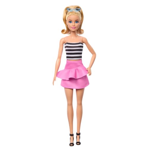 Barbie Fashionistas n. 213, 65° Anniversario, con Top a Righe e Gonna Rosa, HRH11