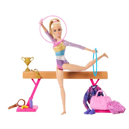 Barbie Ginnastica Artistica, bambola Mattel con accessori inclusi, giocattolo per bambini - HRG52