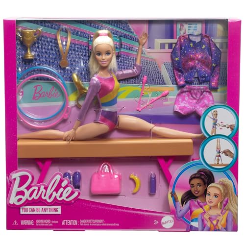 Barbie Ginnastica Artistica, bambola Mattel con accessori inclusi, giocattolo per bambini - HRG52