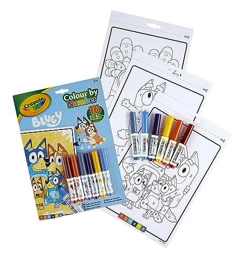 Bluey Album da Colorare, 16 Pagine e 6 Pennarelli, da 3 anni - Crayola