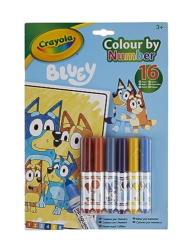 Bluey Album da Colorare, 16 Pagine e 6 Pennarelli, da 3 anni - Crayola