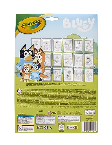 Bluey Album da Colorare, 16 Pagine e 6 Pennarelli, da 3 anni - Crayola