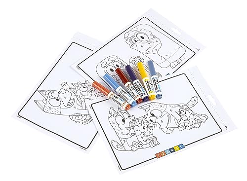 Bluey Album da Colorare, 16 Pagine e 6 Pennarelli, da 3 anni - Crayola