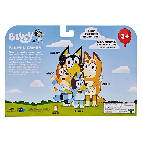 Bluey, Set con 4 Personaggi, da 3 Anni -  Giochi Preziosi
