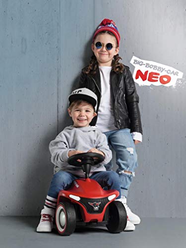 Bobby Car Cavalcabile, Neo Red Macchina per bambini con portata fino a 50kg da 18 Mesi - Big