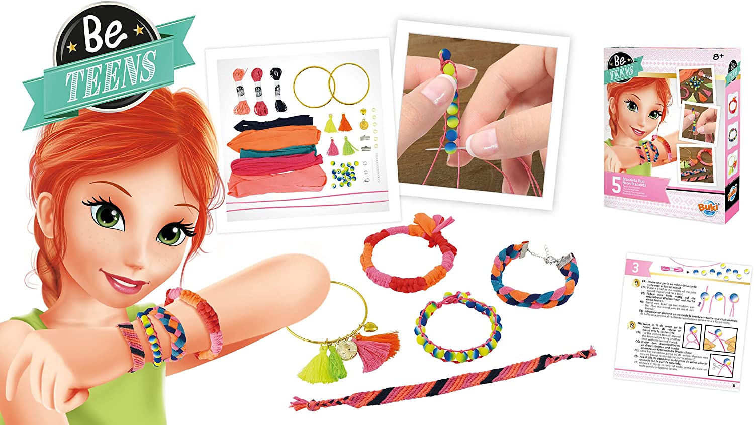 Kit Gioielli Fai da Te - Braccialetti fosforescenti - Buki France BE209 - immagine 3