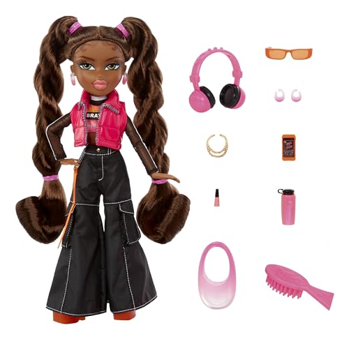 Bratz Sasha, Fashion Doll con 10 accessori e poster, da 6+ anni